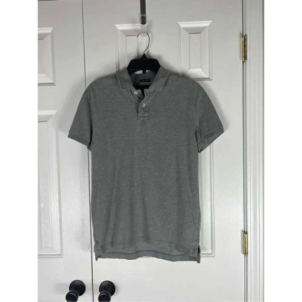 American Eagle Mens Grey Polo Athletic Fit Shirt Small